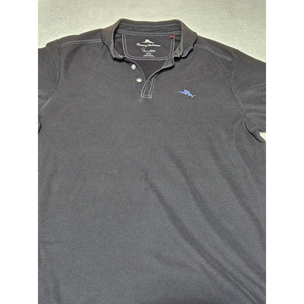 Tommy Bahama Polo Shirt Mens Medium Blue Emfielder Stretch Golf Island Beach